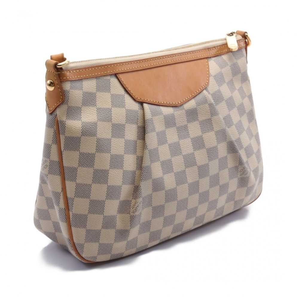 Louis Vuitton Siracusa PM Damier Azur Shoulder Bag White
